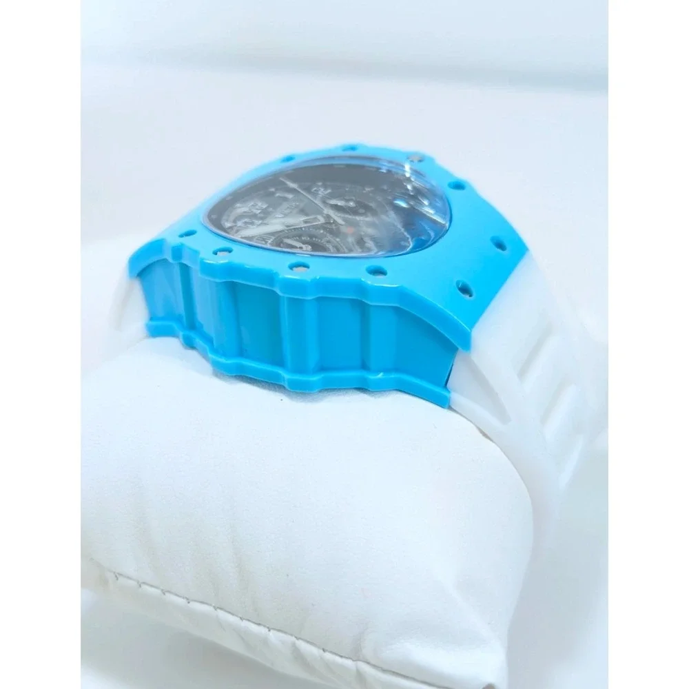 Invicta Racing Vaulthan 69673 Men Watch 44mm Blue White Silicone Chronograph NEW